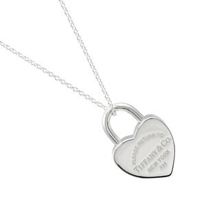 Tiffany Co to Heart Lock Necklace Sterling Silver